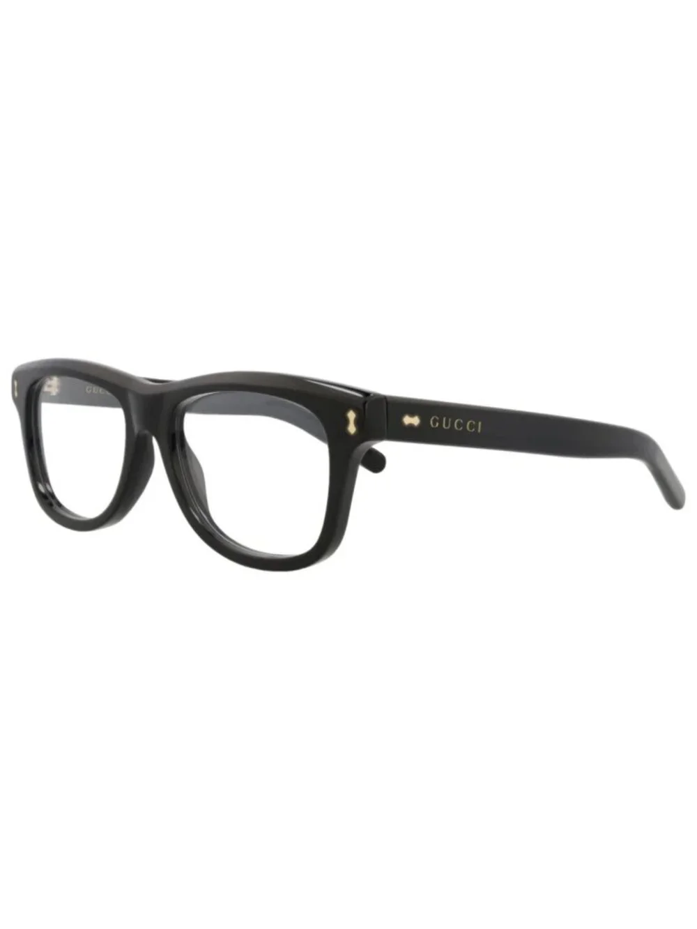 New Gucci Women's Eyeglasses Square Rectangle Recycled Acetate Frame Mens Black
